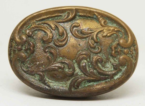 Ornate Asymmetrical Bronze Oval Knob