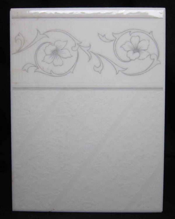 White Floral Border Tile