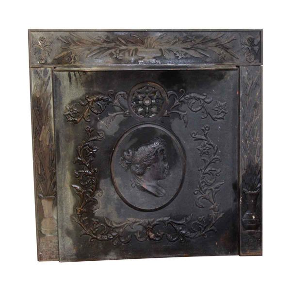 Figural Cast Iron Fireplace Cover Set