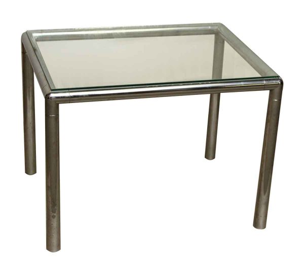 Glass Top Chrome Table