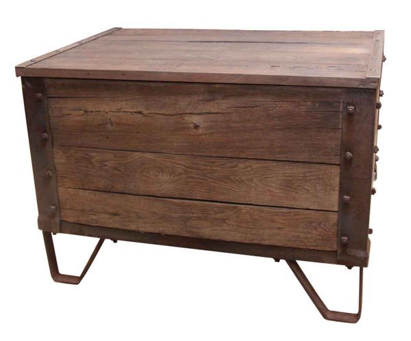 Large Wooden Chest with Metal Details & Studs