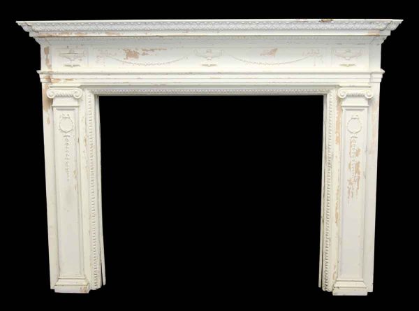 White Wood Federal Style Salvaged Mantel
