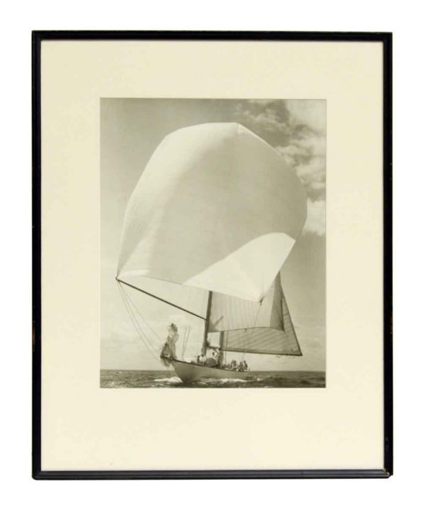 Vintage Framed & Matted Sail Boat Photo