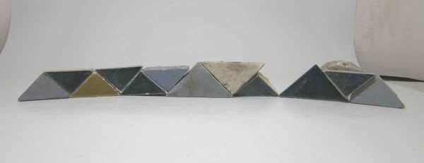 Set of Blue Matted Triangle Tiles