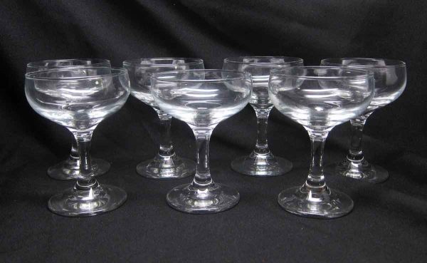 Set of Vintage Clear Champagne Saucer Glasses