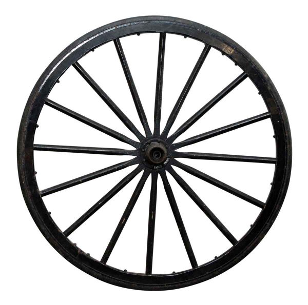 Black Cast Iron Rubber Lined Carriage Wheels