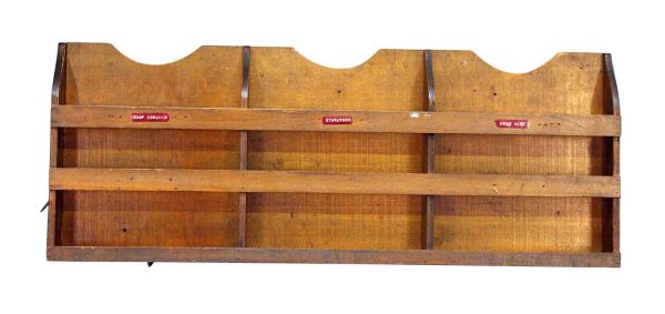 Wooden Wall Three Divided Reclaimed Shelf