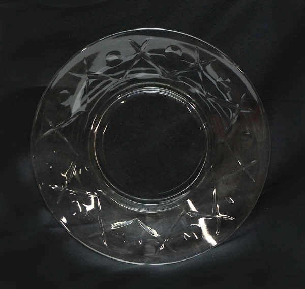 Vintage Etched Glass Entree Plate Set