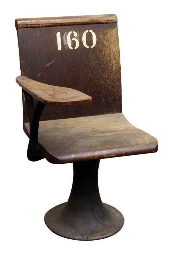 Wooden Desk Seat with Iron Base