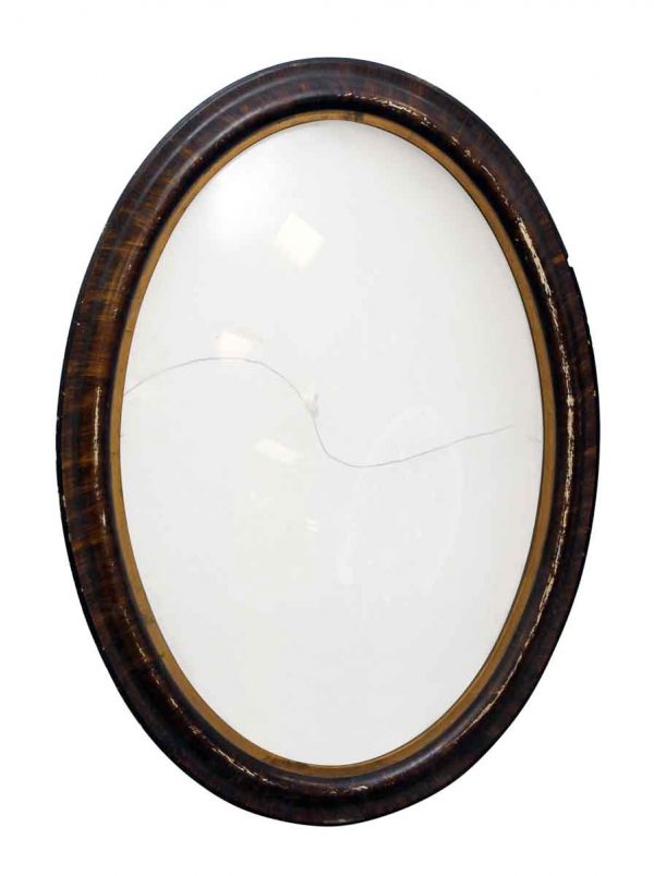 Oval Wood Picture Frame with Original Bubble Glass