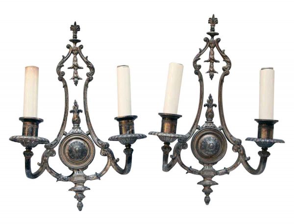 Pair of 1910s Silver Sconces