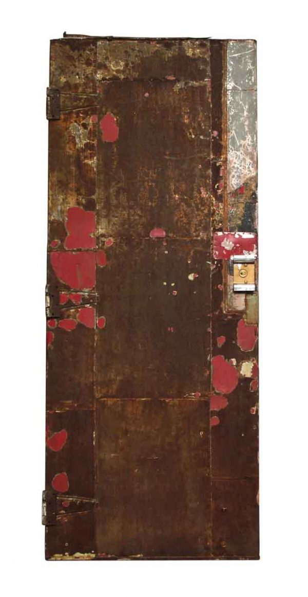 Industrial Metal Red & Brown Painted Fire Door
