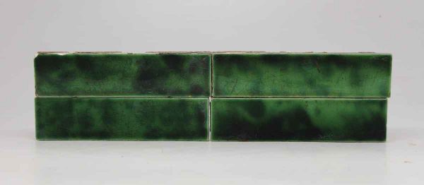 Set of Four Long Dark Green Mix Tiles