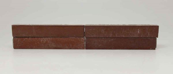Set of Four Matted Burgundy Tiles