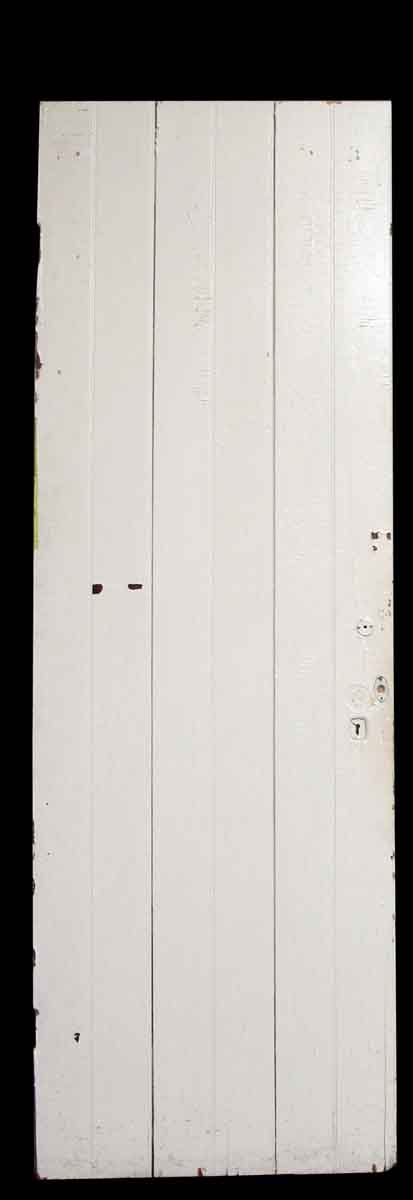 White Wooden Door with Three Long Vertical Panels