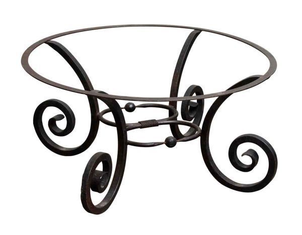 Black Round Table Base with Curled Legs
