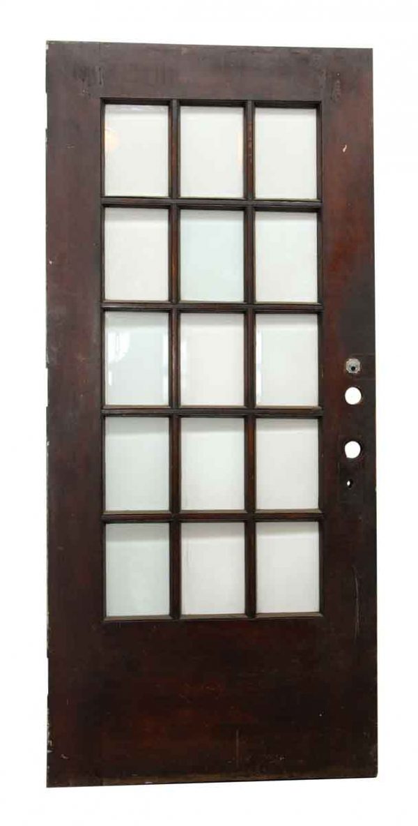 15 Beveled Glass Panel Dark Wood Door