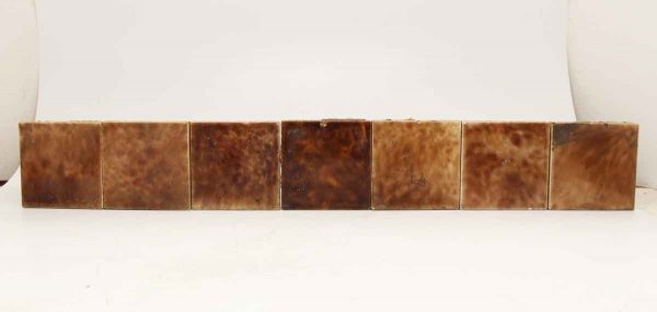 Set of 13 Square Brown Tiles