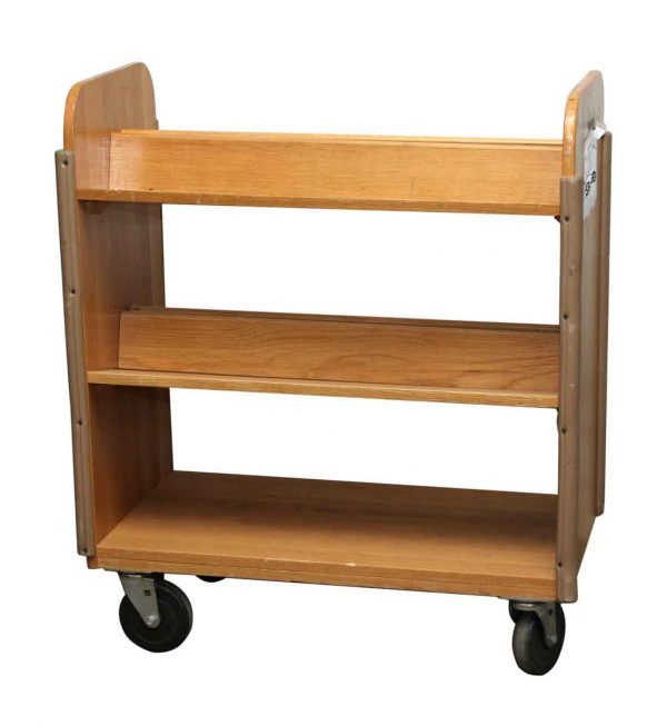 Wheeled Wooden Library Cart