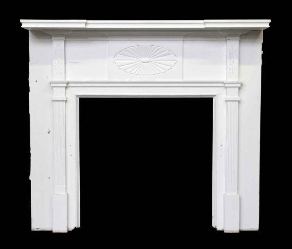 Federal Style White Wooden Mantel