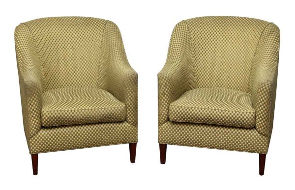 Pair of Green Checkered Chairs