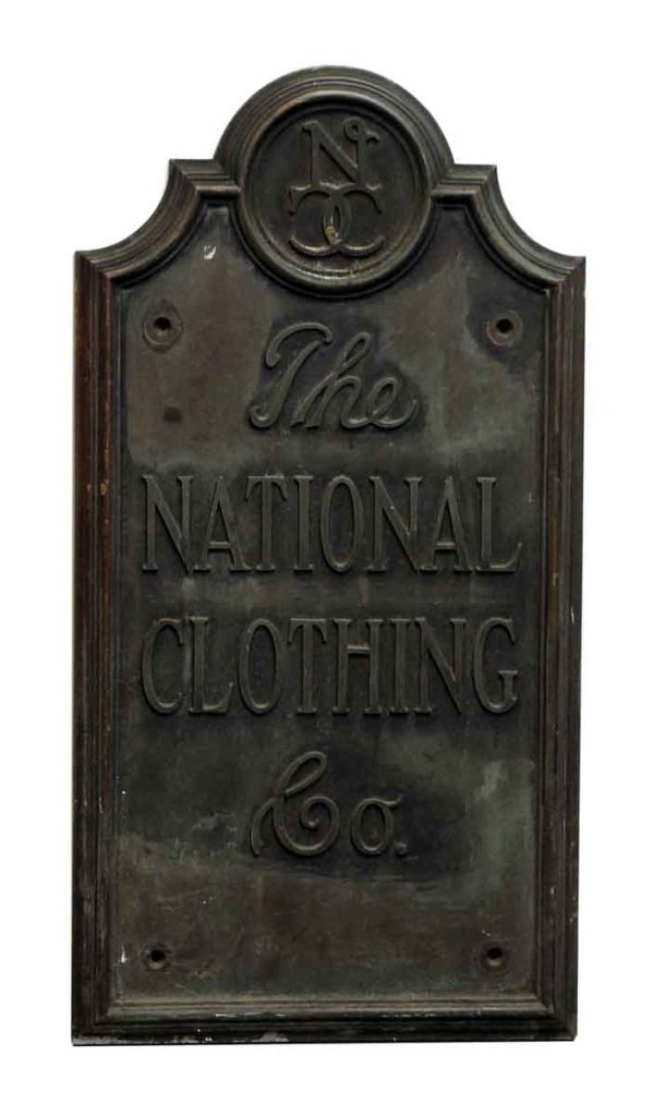 the National Clothing Co. Iron Plaque
