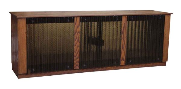 Chestnut Console with Corrugated Glass