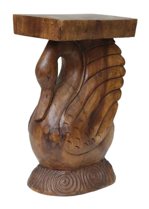 Carved Wooden Swan Table Base