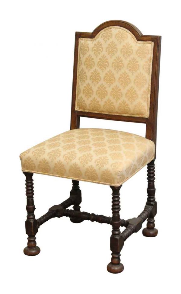 Peach Upholstered Wood Chair