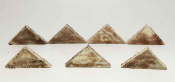 Set of 14 Small Multi Color Triangle Tiles