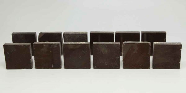 Set of 12 Small Dark Brown Square Tiles