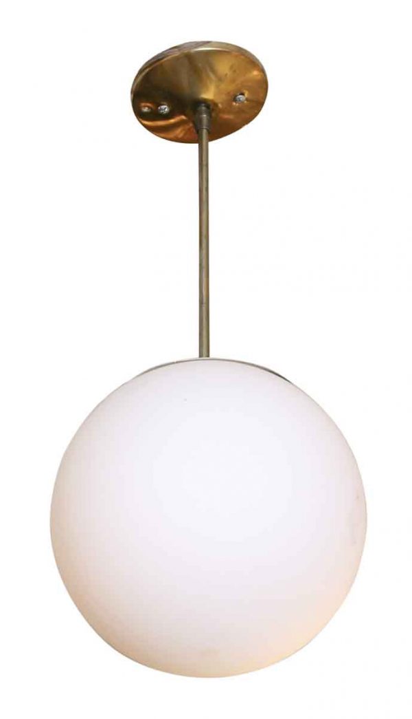 Petite White Glass Ball Pendant Light