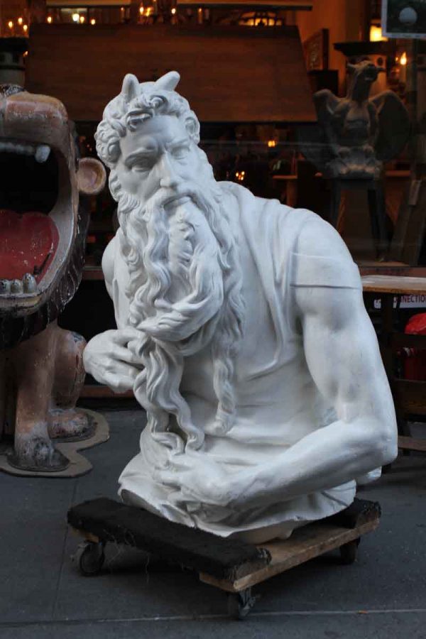 White Plaster Copy of Michelangelo's Sculpture of Moses