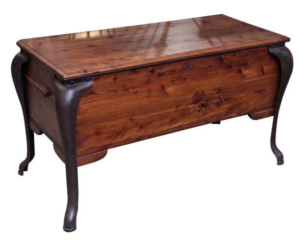Vintage Red Cedar Chest with Cast Iron Legs