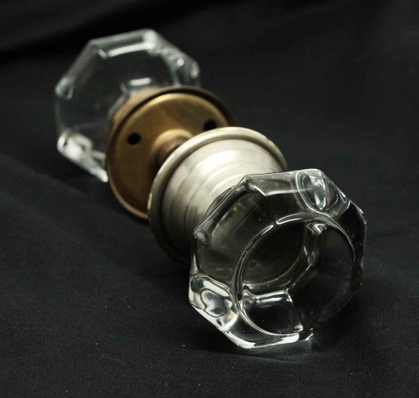 Fixed Base Octagon Style Glass Knob Set