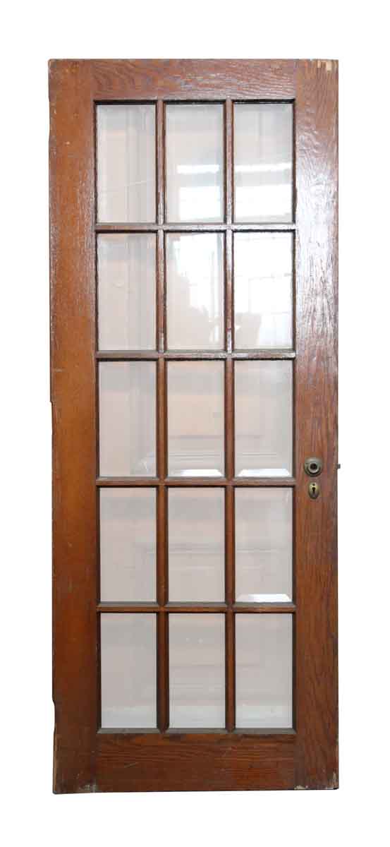 15 Beveled Glass Panel Wood Door