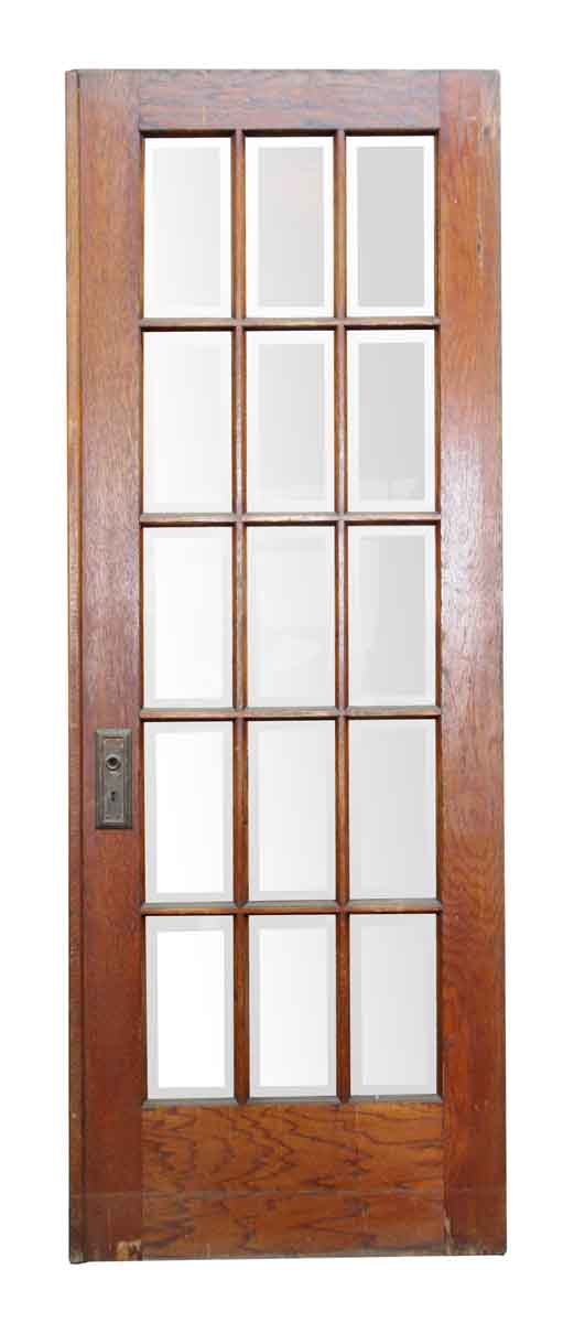 15 Vertical Glass Panel Beveled Door