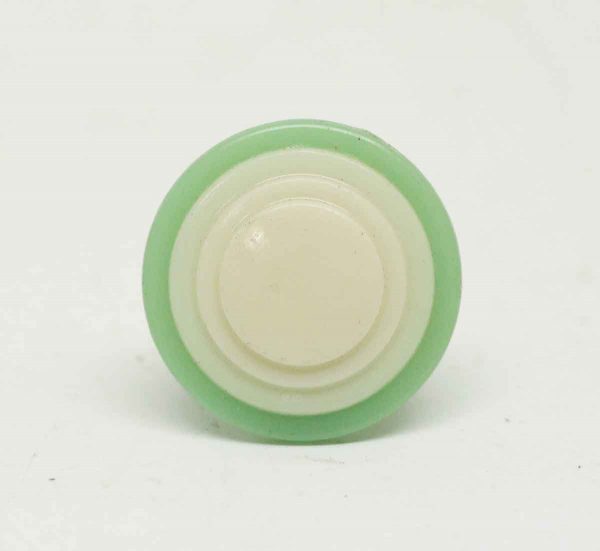 Round Green & White Vintage Plastic Knob