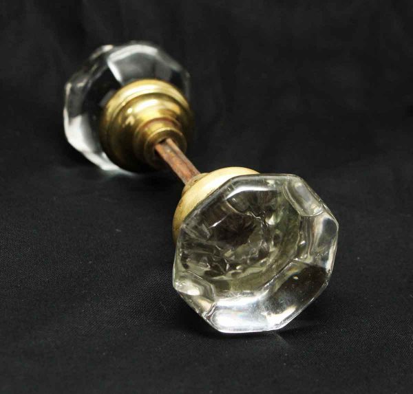 Octagon Glass Knob Set with Floral Center
