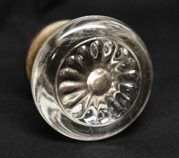 Single Glass Knob with Floral Detail
