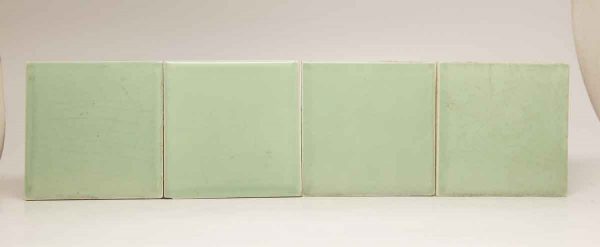 Set of Four Square Green Tiles
