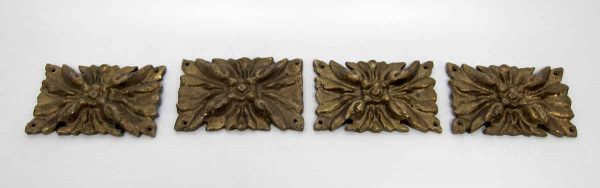 Set of Four Floral Bronze Furniture Accents