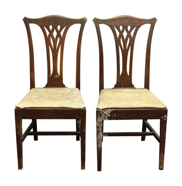 Pair of Wood Framed Floral Upholstered Chairs