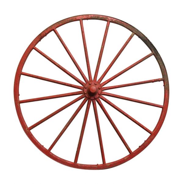 Red Metal Wood Wheel