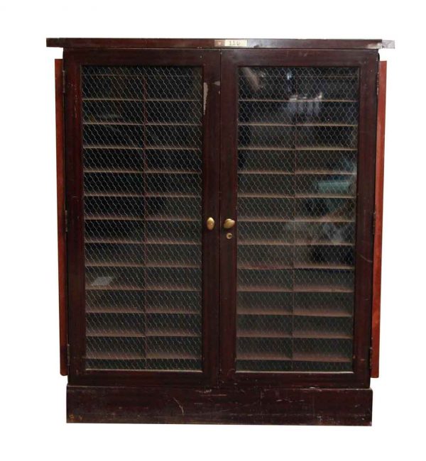 Metal Cabinet with Double Chicken Wire Glass Doors