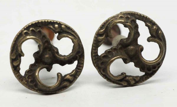 Pair of Ornate Cut Out Furniture Knobs