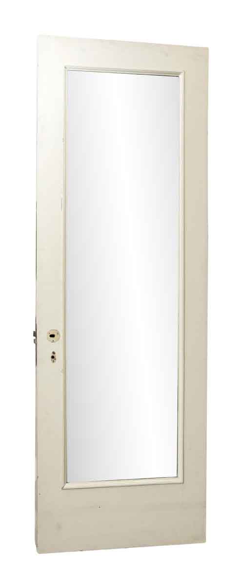 White Wood Door with Mirror with One Side