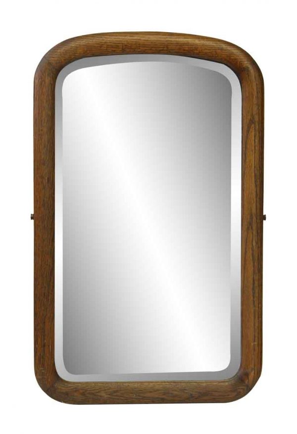 Arched Beveled Mirror with Wood Frame
