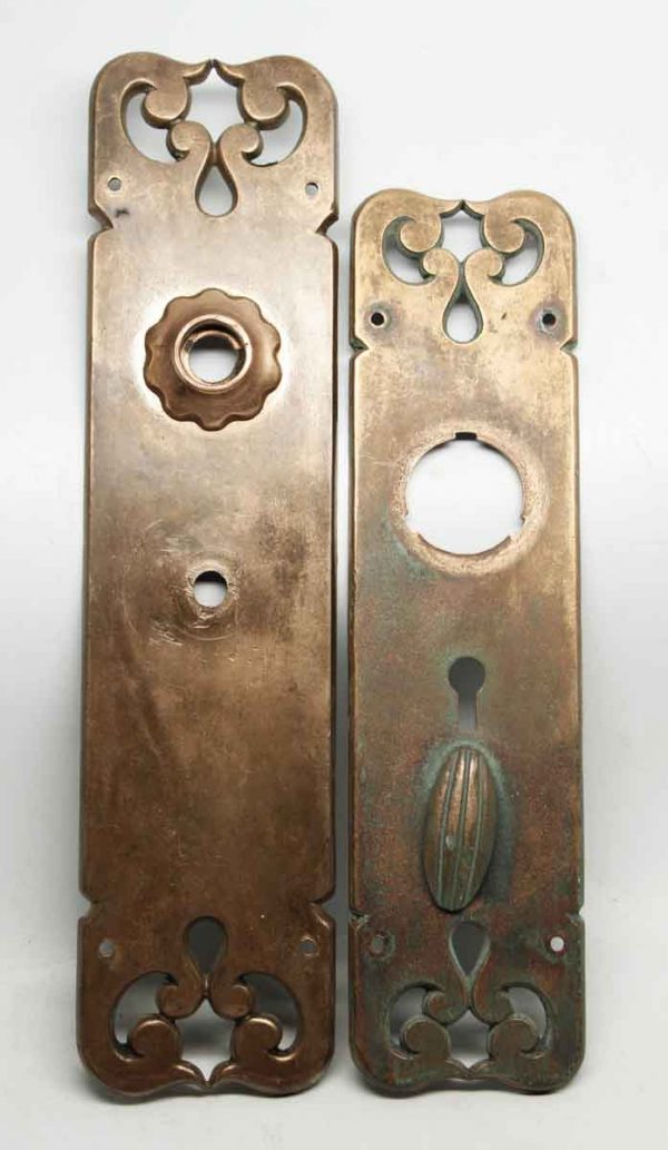 Pair of Reading Bronze Arts & Crafts Style Back Plates