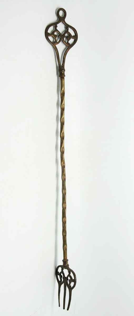 Cut Out Twisted Brass Fireplace Fork